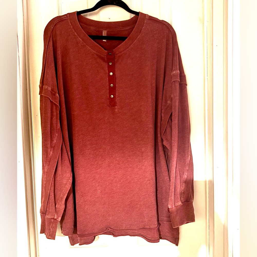 FP Movement by Free People Long Sleeve Tee in Rust Red